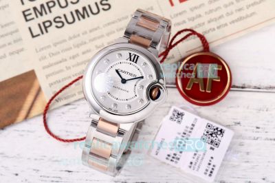 AF Factory 1:1 Copy Ballon Bleu Cartier Half Rose Gold 33MM Watch Quick-release Strap